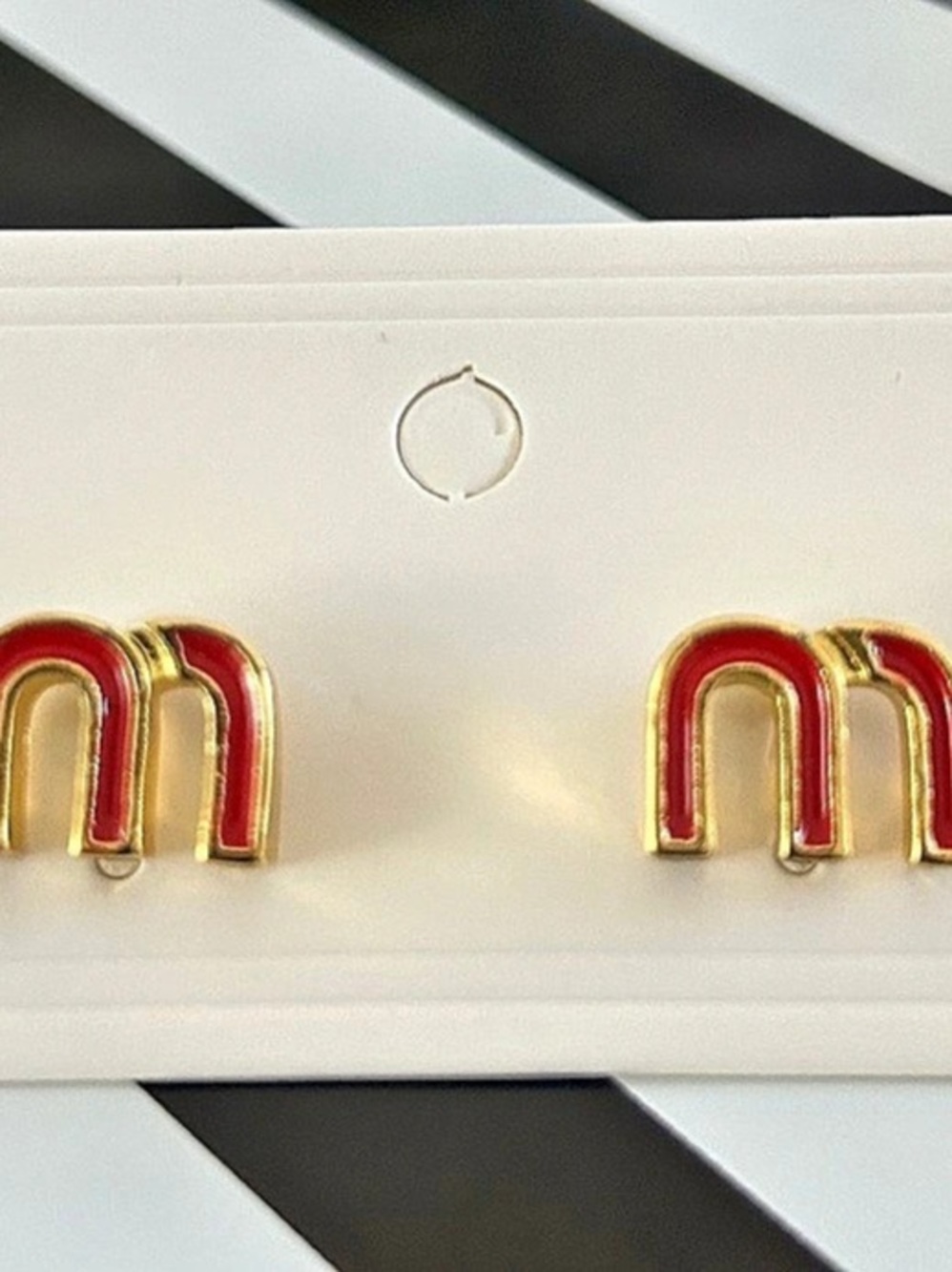 Gold & Red Fashion Earrings